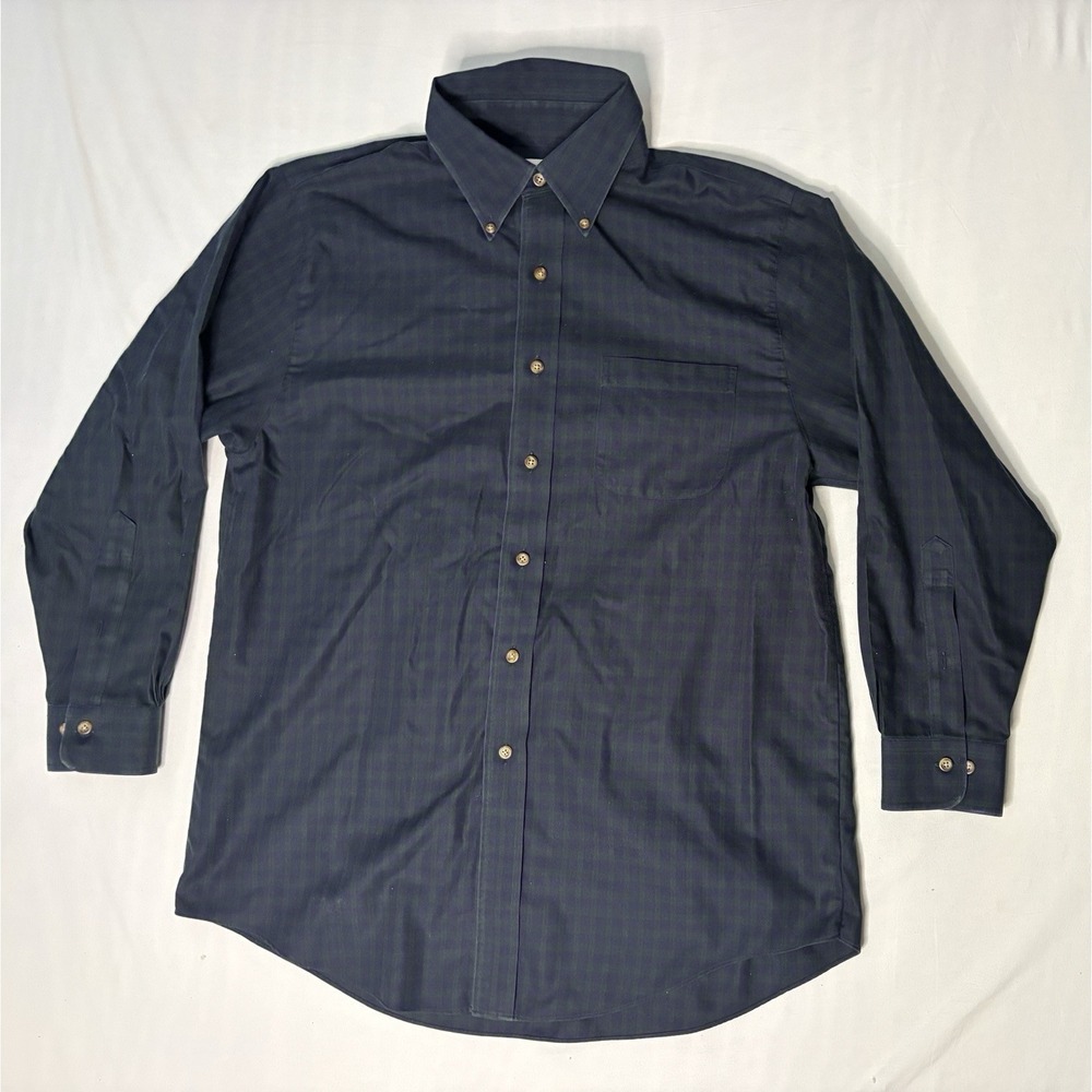 Brooks Brothers Oxford Dress Shirt Men's Size Large Plaid Long Sleeve Button Up